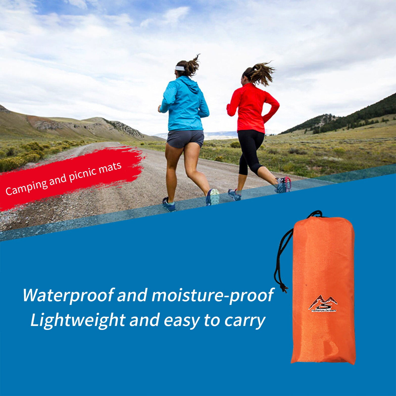 2 Packs Outdoor Storage Bag Waterproof Lightweight Polyester Pouch with Shoulder Strap for Camping Hiking Travel Gear Organization Durable 210T Taffeta Fabric