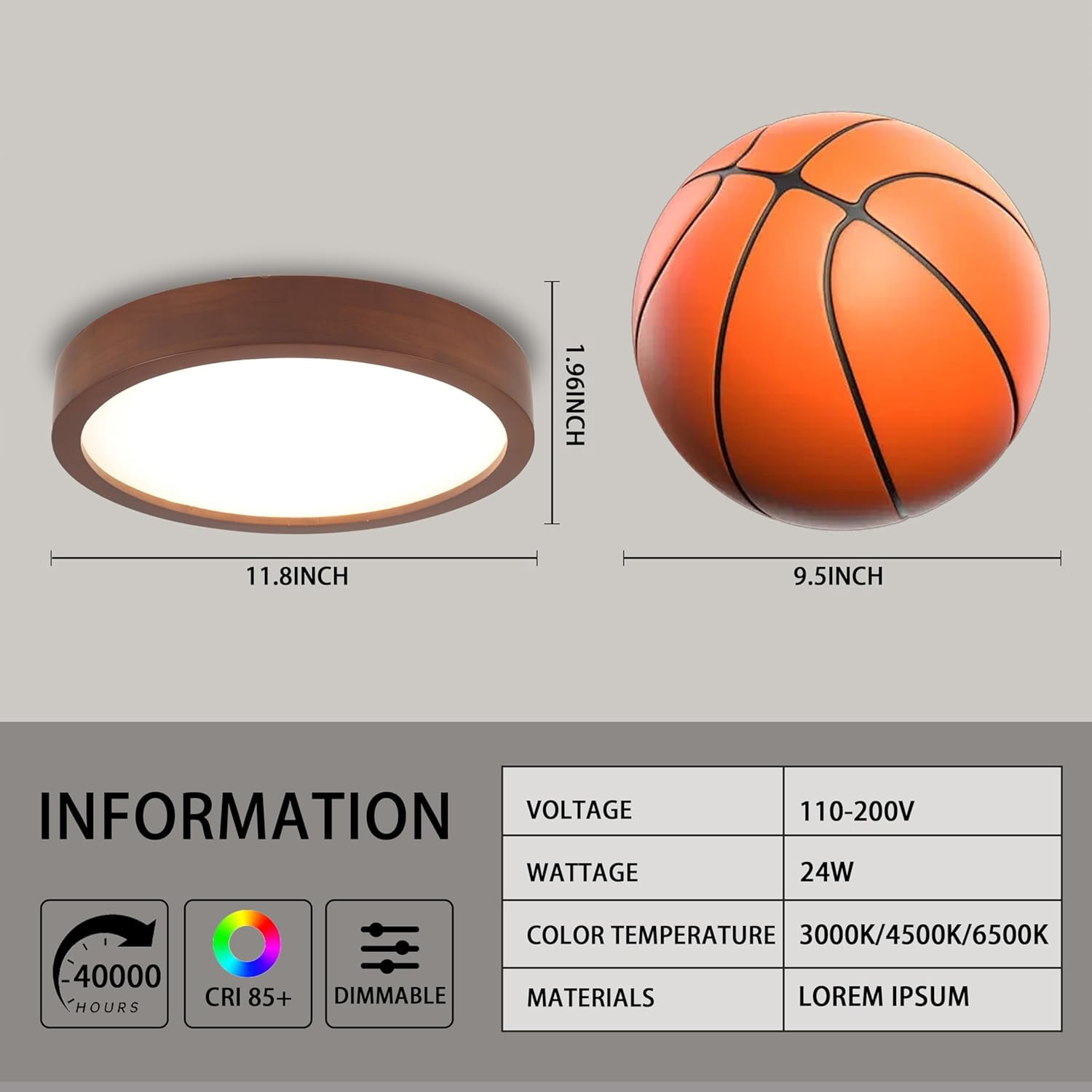Modern Dimmable LED Ceiling Light with Wood Finish Flush Mount Fixture Adjustable 5CCT for Bedroom Kitchen Living Room Hallway 11.8 Inch