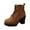 Brown, variant on Fashion Heel Ankle Boots Side Zipper Lace Up Suede Winter Booties for Casual Outings