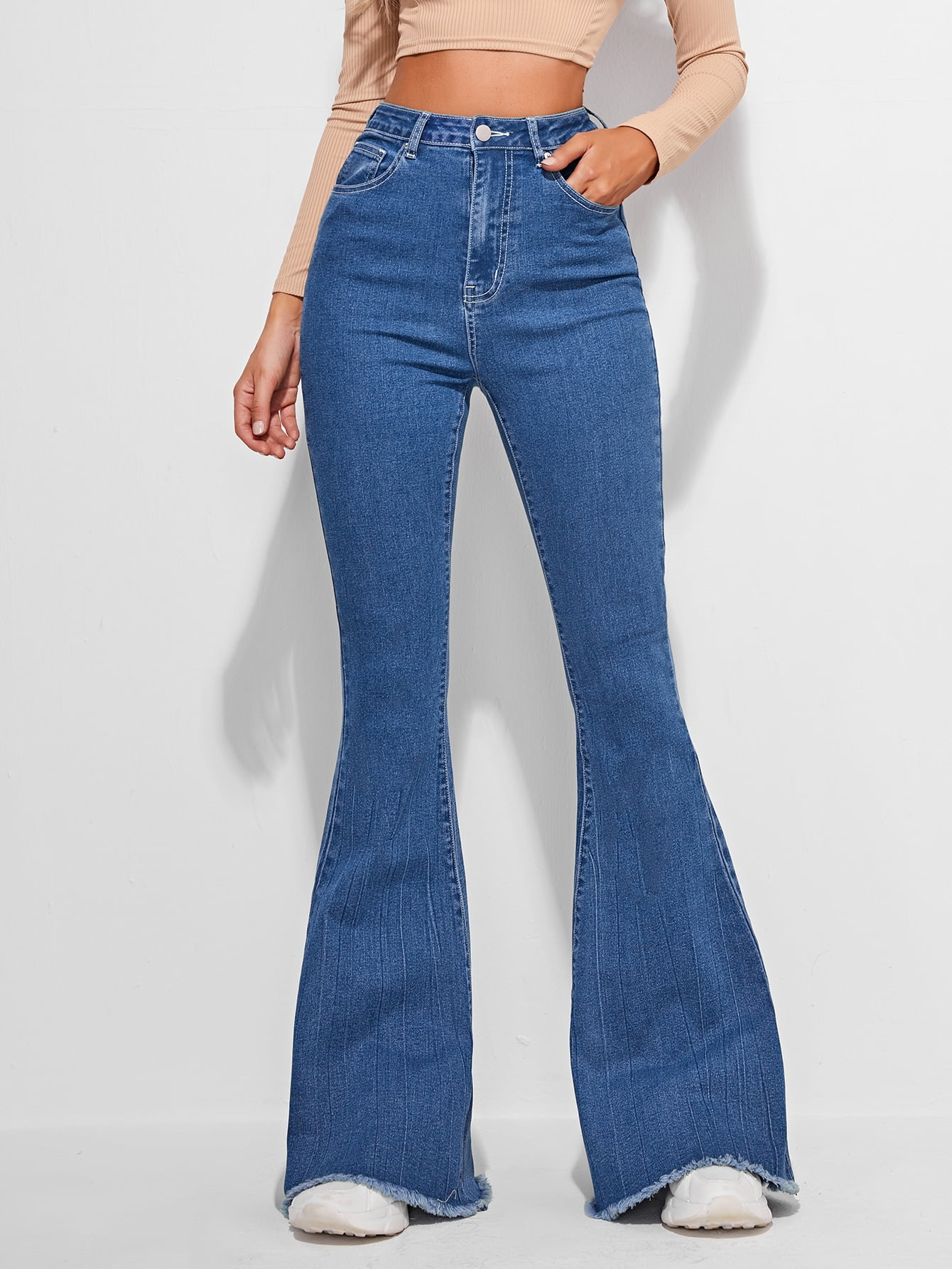 High waisted slant pocket jeans Clearance