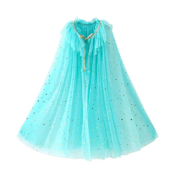 RUINIXCW Toddler Girls Fairy Princess Costume Kids Princess Cape Tulle Capes Costume Tie-up Sparkling Sequins Cloak Halloween Stage Dress Up Clothes