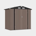 thumbnail image 7 of BaPiPro 6x4 FT Outdoor Storage Shed, Metal Shed Lockable Garden Tool Shed for Lawn Mower & Bike, Weather Resistant Patio Backyard Storage Cabinet, Brown, 7 of 7