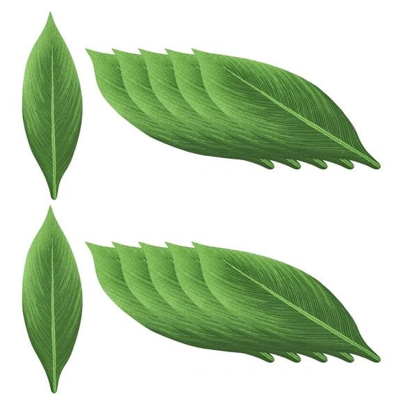 Uxcell Green Palm Leaves, 12 Pack Artificial Palm Leaves Faux Palm Fronds Fake Palm Leaf Tree Leaves, Style 21