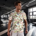 thumbnail image 3 of Wukai Birds And Flowers Print Men's Short-Sleeved Mesh T-Shirt,Quick-Dry Short Sleeve Workout T-Shirt-Small, 3 of 8