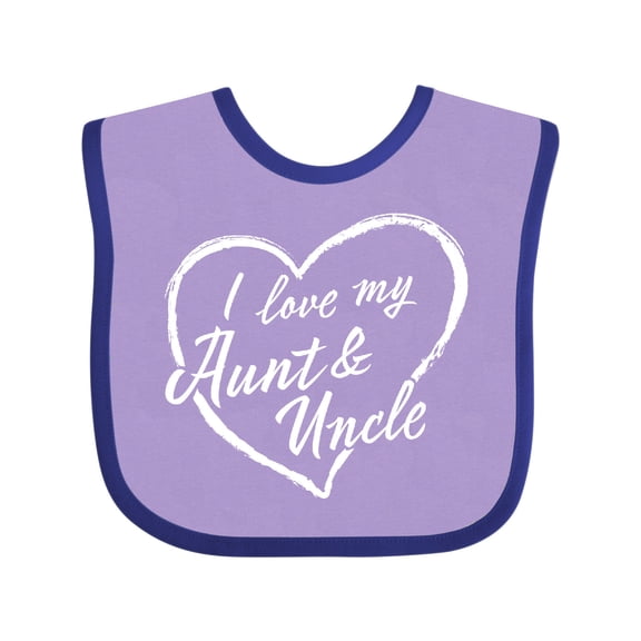 Inktastic I Love My Aunt and Uncle in White Chalk Heart Boys or Girls Baby Bib
