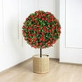 thumbnail image 4 of Verdsylv Floral Topiary Ball, Artificial Floral Topiary Ball, Rose Plant Design for Indoor Outdoor Home Decor, Table Centerpiece, Garden Accent, Decorative Floral Sphere, Garden Sphere Decor, Red, 4 of 8
