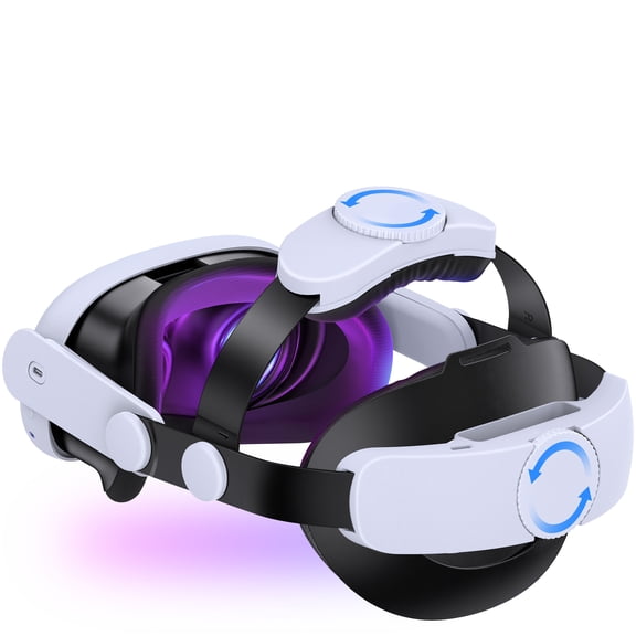 Head Strap for Oculus Meta Quest 3/3S/Quest 2, QQV Comfort VR Headset Accessories for Quest 3 with Update Adjustable Double Knobs, Soft Cushion