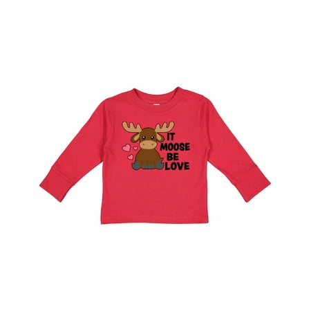 

Inktastic It Moose Be Love with Cute Moose Gift Toddler Boy or Toddler Girl Long Sleeve T-Shirt