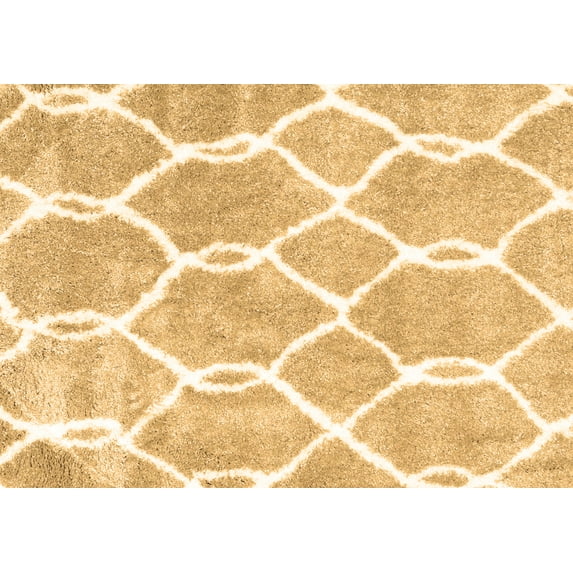 Ahgly Company Indoor Rectangle Trellis Brown Modern Area Rugs, 7' x 10'