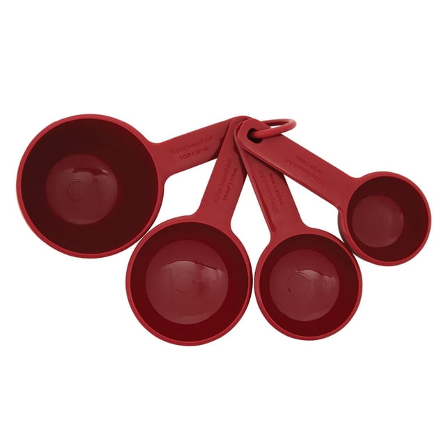 Juego de tazas medidoras KitchenAid Universal de 4 piezas, color rojo imperio