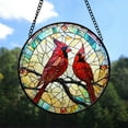 thumbnail image 7 of Cardinal Stained Glass Suncatcher, Cardinal Glass Suncatchers for Windows For Merry Christmas, 7 of 7