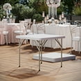 thumbnail image 4 of Emma + Oliver 34.25" Square Granite White Plastic Folding Table - Event Folding Table, 4 of 12