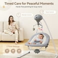 thumbnail image 5 of Baby Swing for Infants, Caveen Electric Baby Rocker with 360° Rotatable Seat, 2 Swing Directions, 3 Rotating Toys, for 0-6 Months, Grey, 5 of 10