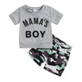 thumbnail image 1 of LUOGENLI Ensemble 2 Pcs T-Shirt à Manches Courtes et Short pour Garçons, Gris Denim 2-3 Ans, 1 of 6