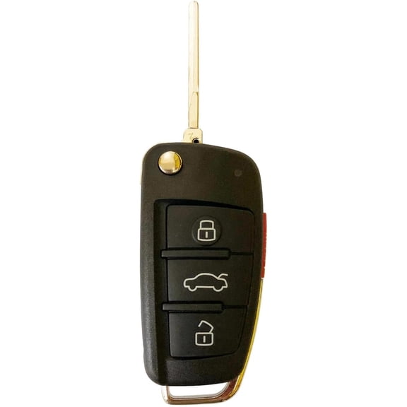 4 Buttons Entry Remote Keyless Car Flip Key Fob Replacement for Audi Compatible with 2006 - 2010 A3 2007 - 2010 TT NBG009272T (1)