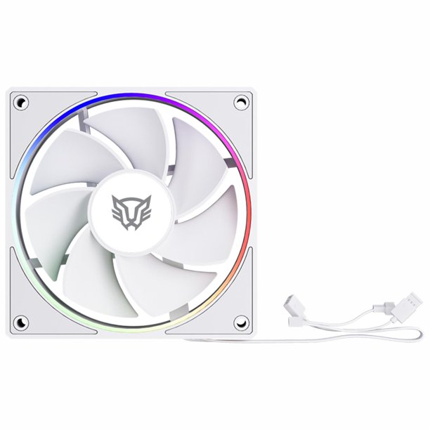 Ventilador Gamer BALAM RUSH EOLOX BORA-R EXB85R 120mm ARGB Aspas Inversas Diseño Cuadrado PWM 4 pin + Aura 1600RPM Blanco BR-942232