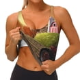 thumbnail image 3 of Balery Country Farm Morning Rooster Pattern Racerback Sports Bras for Women - Padded Seamless High Impact Support for Yoga Gym Workout Fitness-Medium, 3 of 8