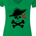 thumbnail image 4 of Inktastic Pirate Skull and Cross Bones Women's V-Neck T-Shirt, 4 of 5