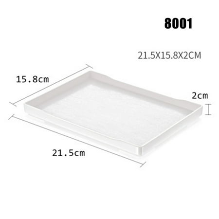 

HRSR Serving Tray Rectangular Plastic Tray Food Serving Trays for Restaurant Home Hotel Trays Durable(White 8001)