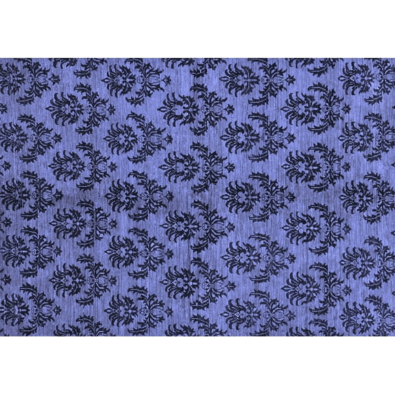 Ahgly Company Indoor Rectangle Abstract Blue Modern Area Rugs, 5' x 7'