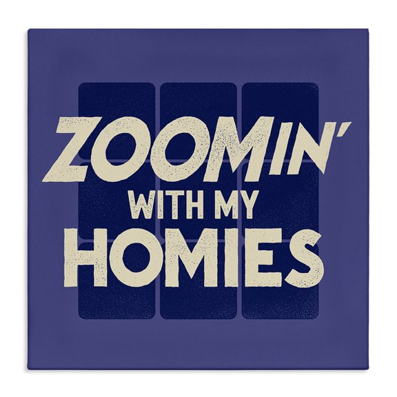 Stupell Industries Mid-Century Zoomin' With Homies Office Humor Canvas Art, 17 x 17, by Buck Wear