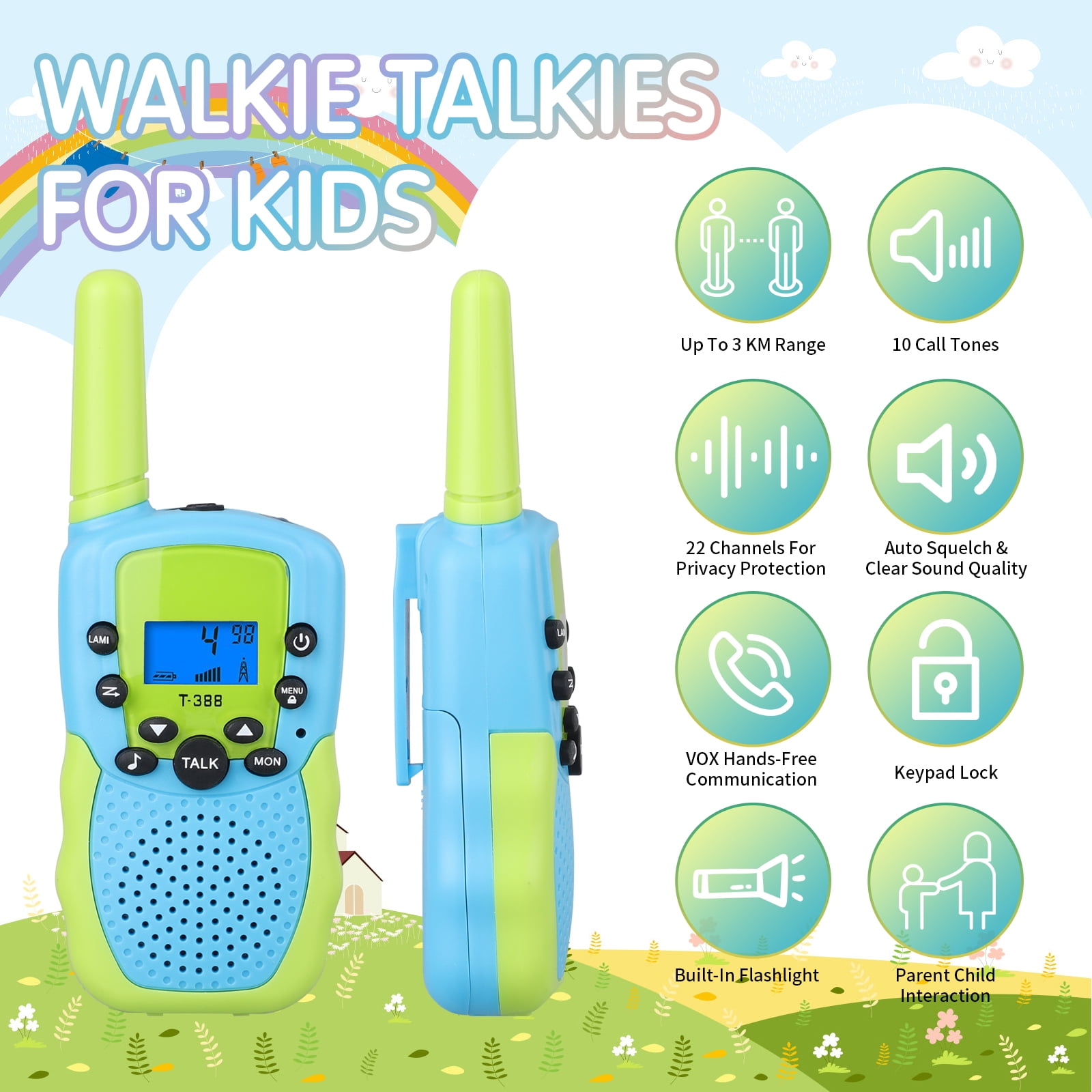 Talkie walkie vert et orange - Made in Bébé