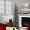 thumbnail image 2 of 7ft Silver Tinsel Slim Artificial Christmas Tree, 2 of 4