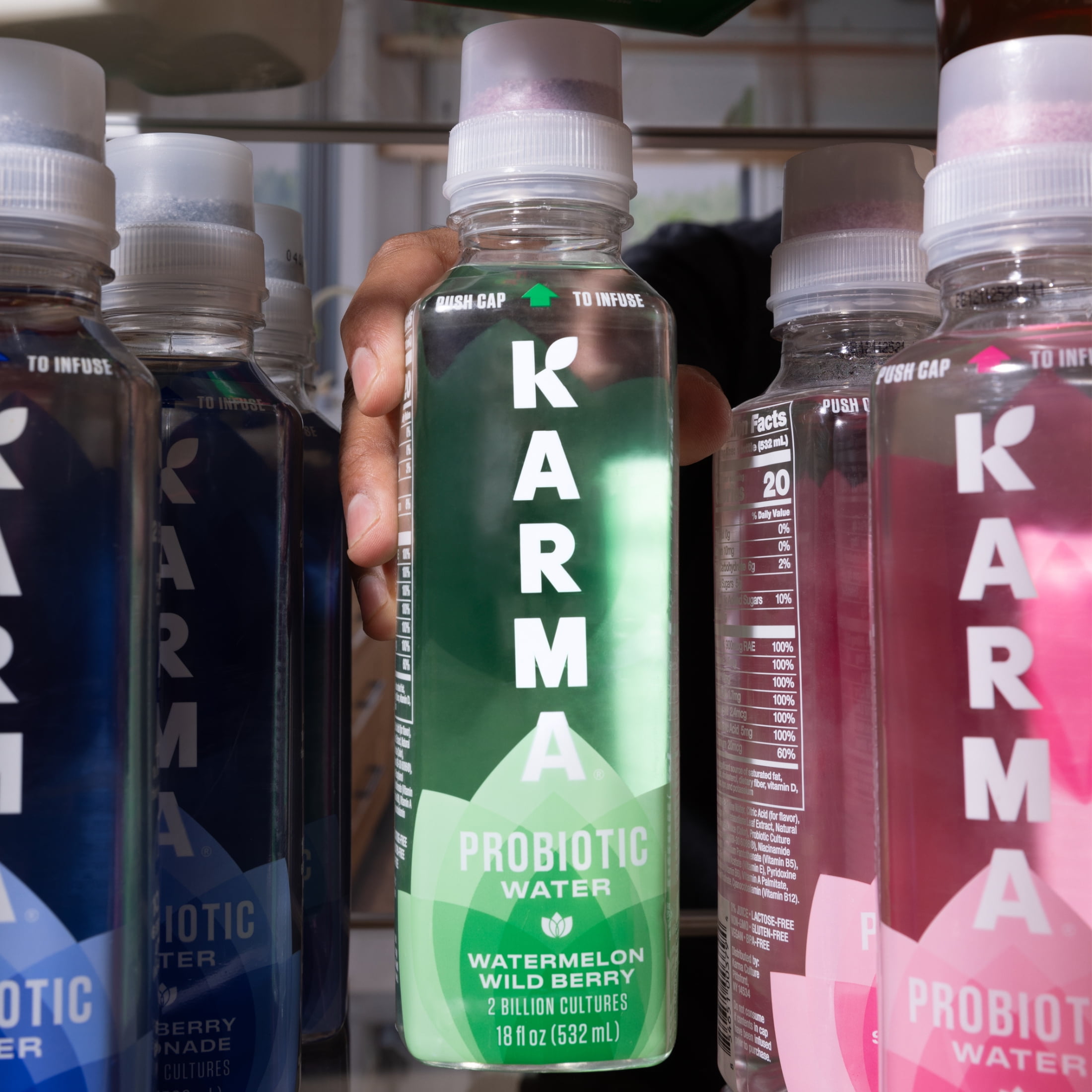 (6 pack) Karma Probiotic Water, Watermelon Wild Berry, 18 fl. oz., 1 Count Bottle