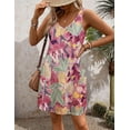 thumbnail image 3 of Women's Casual Sundress with Pockets Summer Boho Beach Dress Floral T-Shirts Dress V Neck Loose Tank Dresses, 3 of 9