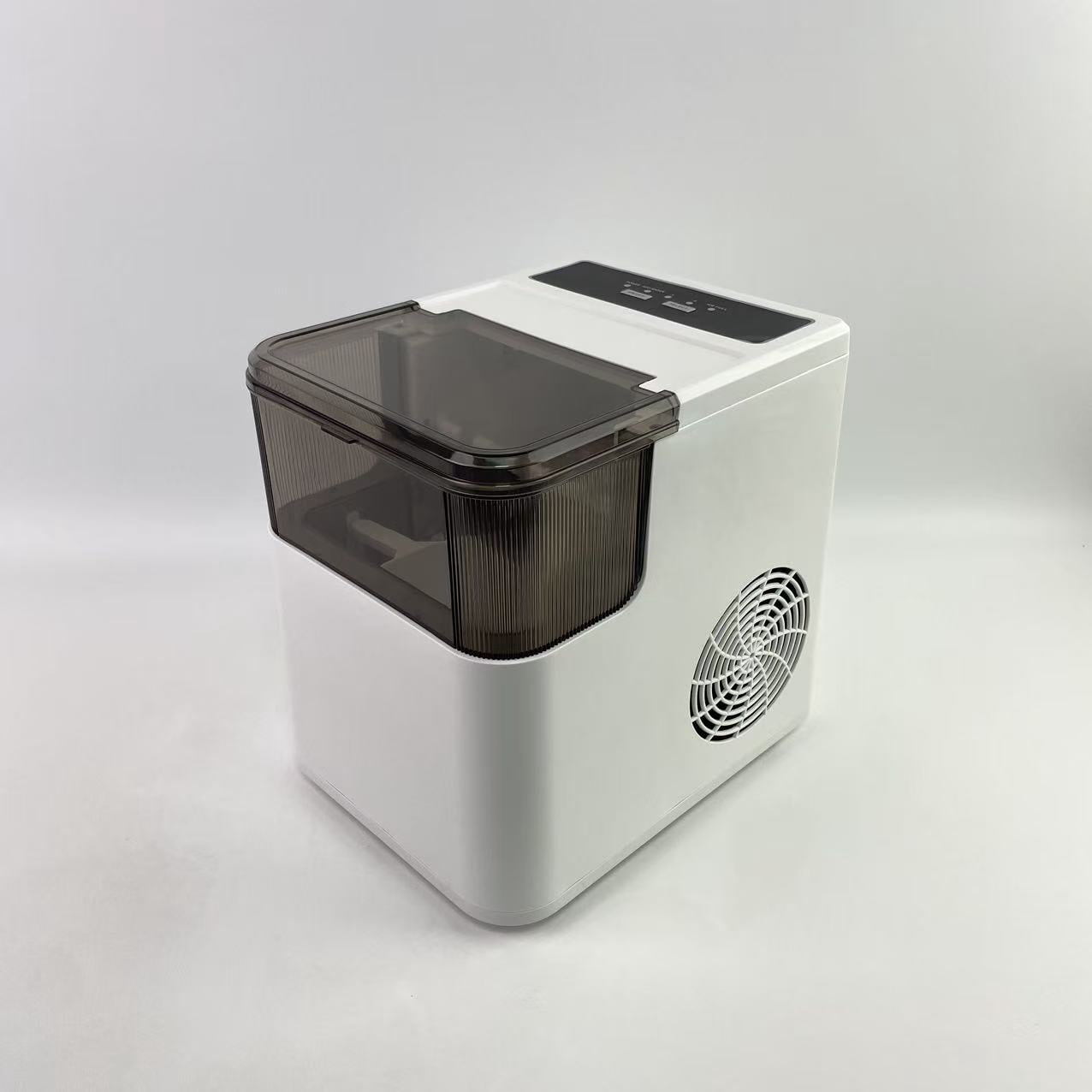ROSQZER Ice making machines,Countertop Ice Maker Machine with Handle, 26lbs Per Day, 9 Ice Cubes Ready in 6 Mins, Auto-Cleaning Portable Ice Maker with Basket and Scoop (White)