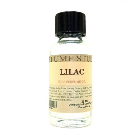 Lilac Perfume Oil for Perfume Making, Personal Body Oil, Soap, Candle Making & Incense; Splash-On Clear Glass Bottle. Undiluted & Alcohol Free (1oz, Lilac Fragrance