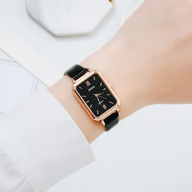 Women's watch rectangular face leather strap new arrivals
