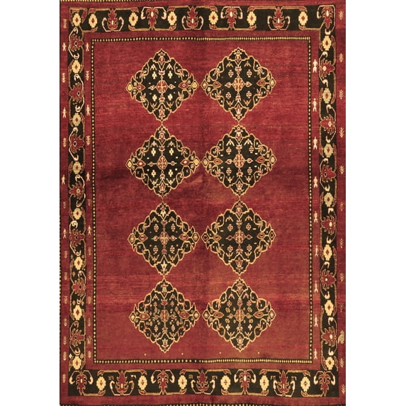 Ahgly Company Indoor Rectangle Abstract Brown Contemporary Area Rugs, 5' x 8'