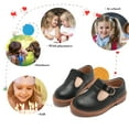 thumbnail image 4 of DADAWEN Girl's Mary Jane T-Strap Flats Dress Shoes Princess Shoes School Uniform Shoes Picture Day Shoes Black 2.5 Little Kid, 4 of 6