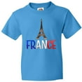thumbnail image 3 of Inktastic France Eiffel Tower Flag in Text Youth T-Shirt, 3 of 5