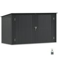 thumbnail image 1 of Outsunny 7.6 x 3.4ft Garbage Bin Shed with Lockable Doors and Openable Lid, 1 of 10