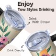 thumbnail image 4 of Butterfly 20oz Stainless Steel Tumbler with Handle and Straw – Insulated Travel Cup with Sliding Lid, 360° Full Wrap Printed Mug for Home, Outdoor & Sports Use, Spring, 4 of 6