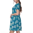 thumbnail image 2 of Disketp Sea Turtle para Vestido de Manga Corta para Mujeres, Vestidos de Verano para Mujeres, Casual y Holgado para la Playa, 2 of 6