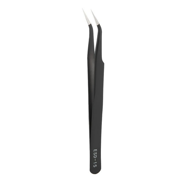 Pinzas para extensiones de pestañas BuyWeek acero inoxidable curvo recto