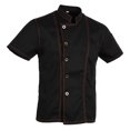 thumbnail image 1 of Chaqueta Vaquera Unisex De Chef, Abrigo, Camisa De Manga Corta, Uniforme De Cocina, Color Negro, 3XL Sunnimix chaqueta de chef de manga corta, 1 of 5
