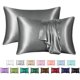 thumbnail image 1 of POWKOL - Funda de almohada de satén para cabello y piel, paquete de 2 fundas de almohada de satén de seda, tamaño estándar (juego de 2), funda de almohada sedosa con cierre tipo sobre (50,8 x 66,0, 1 of 6