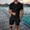 Black, variant on Short Sets for Men 2 Piece Short Sleeve T Shirt & Shorts Summer Set Beach Wear Clothing Matching Sets