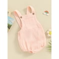 thumbnail image 3 of Suealasg Newborn Boy Girl Cotton Linen Romper Infant Baby Summer Cute Overalls Clothes 3M 6M 12M 18M 24M Sleeveless Square Neck Backless Jumpsuit, 3 of 9
