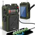 thumbnail image 1 of Emergency Crank Radio- Emgykit 4000mAh/14800mWh AM/FM/WB/SW/NOAA Weather Radio with Bluetooth,Flashlight,SOS Alarm, Powered by USB Charged,Hand Crank & Solar Power for Camping, Emergen, 1 of 9