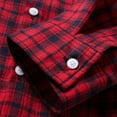 thumbnail image 5 of Wyobmus Men's Twill Button Down Shirt Regular Fit Dress Shirts Long Sleeve Plaid Flannel Casual Shirts Spread Collar Business Work Shirts Blouses H-Red, 5 of 7