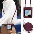 thumbnail image 4 of Dteck for Samsung Galaxy Z Flip 5 5G Case, Adjustable Crossbody Shoulder Strap Lanyard Case for Women Kickstand Flip PU Leather Hard Shell Ultra Thin Slim Durable Protective Phone Cover,Winered, 4 of 5