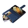thumbnail image 4 of Case for Samsung Galaxy S21 Ultra 5G Cover Zipper Pocket Wallet Case Magnetic Protective - Blue, 4 of 5