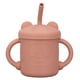 thumbnail image 3 of Vaso de silicona para bebé con dos asas y tapa con pajita, estilo dibujos animados, apto para uso alimentario, duradero, color naranja, 3 of 14