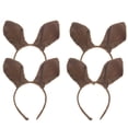thumbnail image 1 of KAKOWELY 4 diademas de orejas de canguro de peluche para disfraz de cosplay, suministros para fiesta de Halloween (marrón), 1 of 5