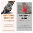 thumbnail image 6 of Copper Tech Golf Glove Men (2 Pack) | Copper Compression for Joint & Muscle Support | Non-slip Tacky Grip Palm | Premium Synthetic Leather, 6 of 7